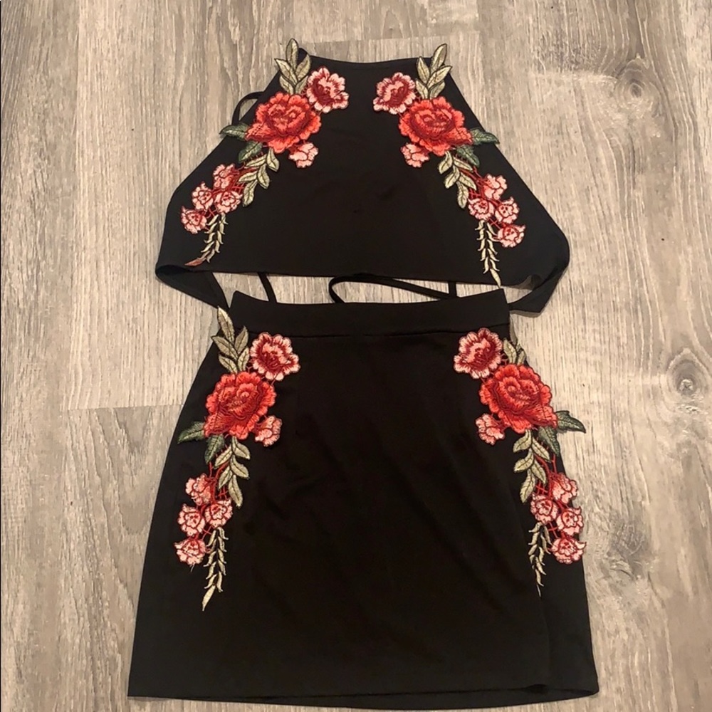Floral halter top set